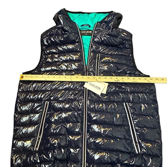 NOIZE Gavyn Hooded Puffer Vest Mens Size L Navy Vegan Sustainable Recycled NWT - Picture 8 of 13